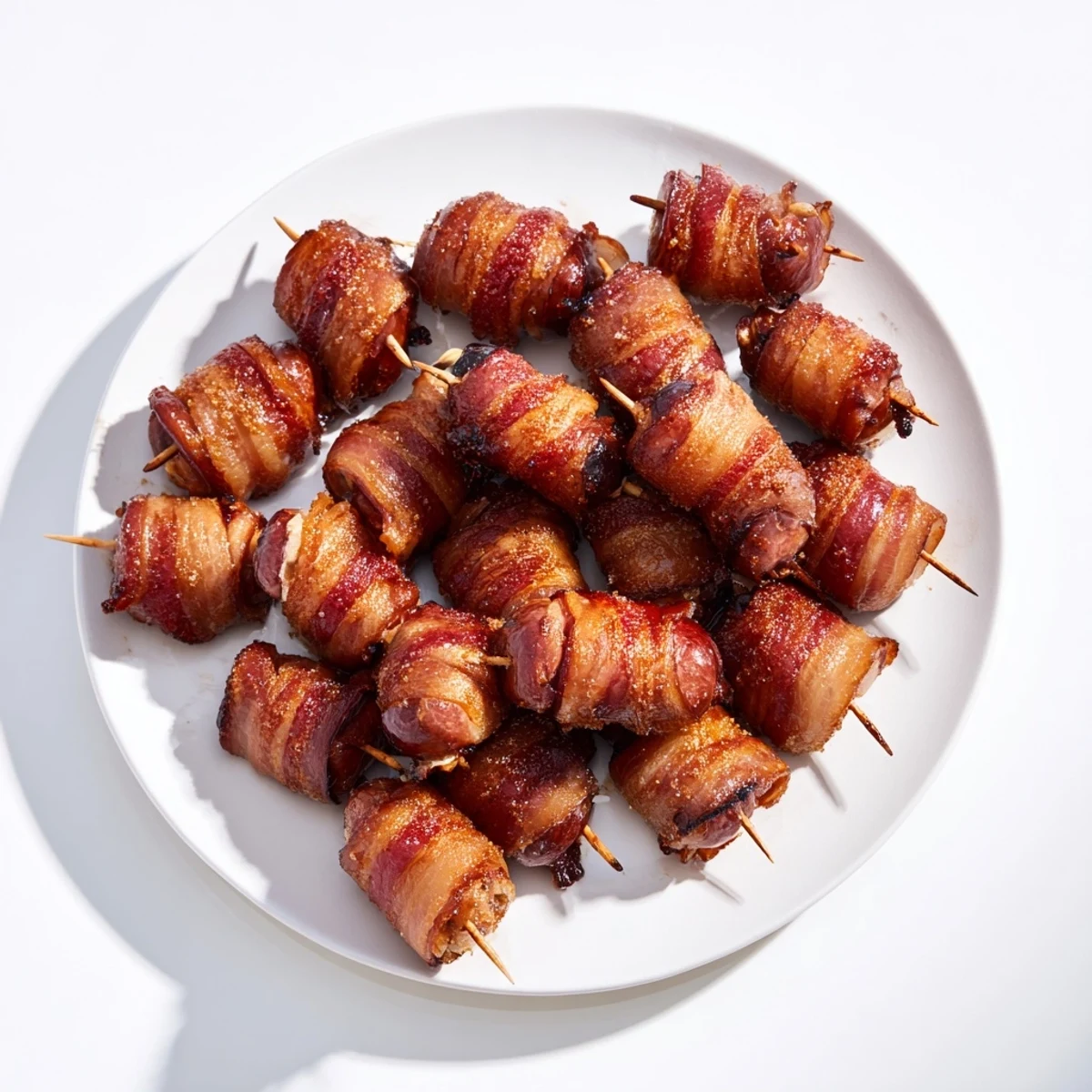 Sweet and savory bacon-wrapped smokies, an easy appetizer that’s sure to satisfy any crowd.