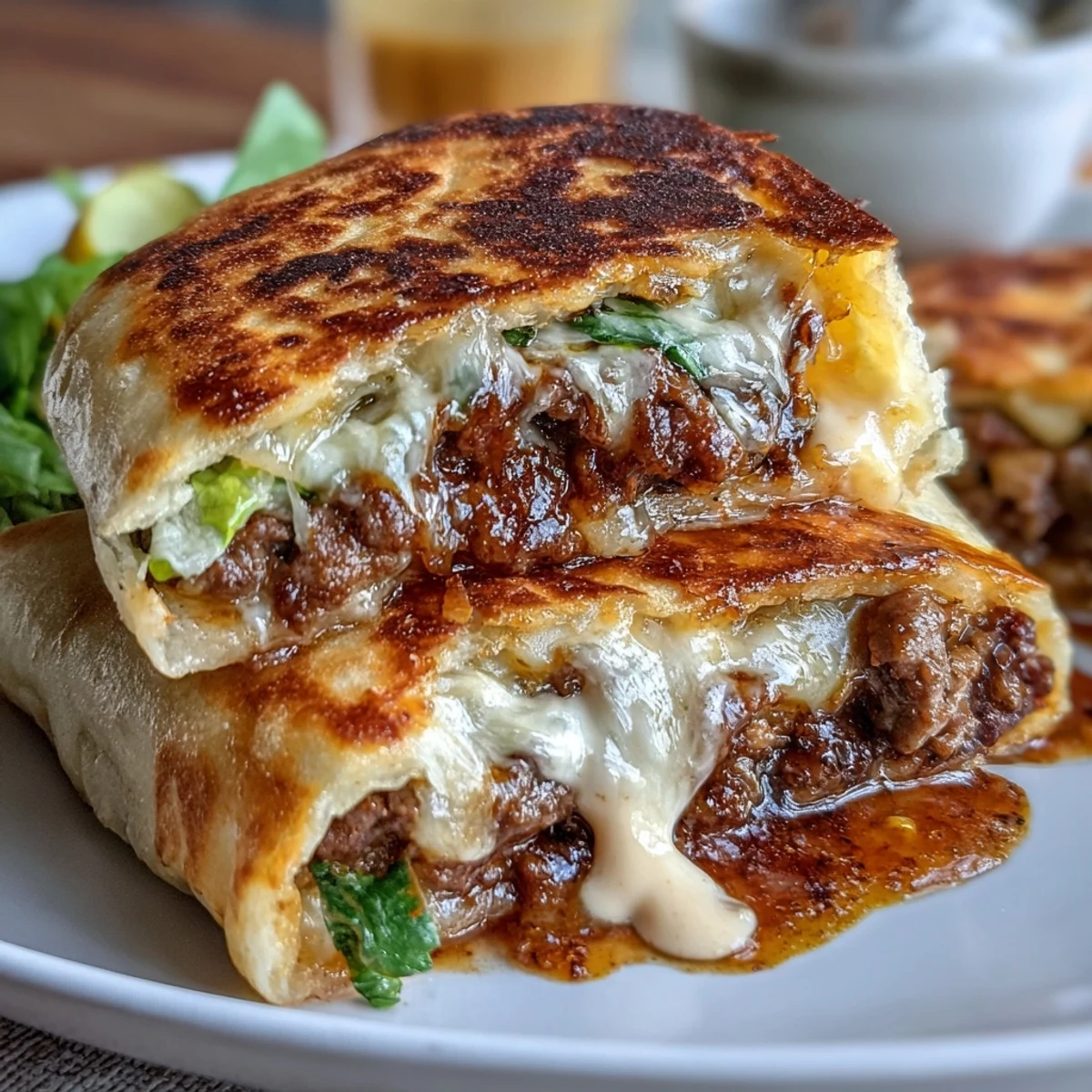 Sizzling beef pressed onto soft tortillas, topped with pickles, lettuce, and tangy burger sauce in these smash burger tacos.