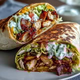 Golden-brown Crispy Chicken Bacon Wrap served warm, perfect for a quick lunch with creamy dipping sauce.