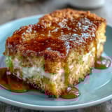 Classic Soul Food Cornbread Skillet with Honey Butter: golden, buttery cornbread baked in a cast-iron skillet, served warm with a drizzle of honey butter.