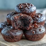 Gluten-free Fiber-Maxxing Bean Brownie Bites, baked to perfection with melty chocolate chips.
