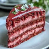 Elegant Bridal Shower Rosé Velvet Cake with shimmering gold drip.