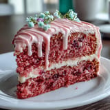 Elegant Rosé Velvet Cake perfect for bridal showers, featuring a luxurious edible gold drizzle.