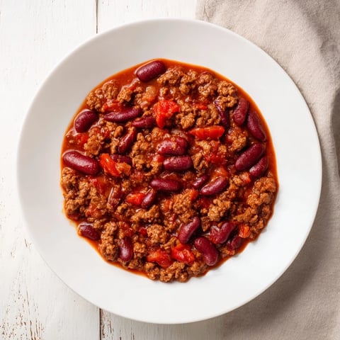Steaming hot bowl of The Secret 4-Ingredient Slow Cooker Chili, ready to top with fresh cilantro.