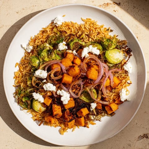 Vibrant Best Fall Harvest Orzo Salad with roasted veggies and crumbled goat cheese, a fall delight.