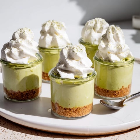 Matcha swirl snowdrift cheesecake cups, a vibrant dessert with beautiful green marbling and creamy texture.