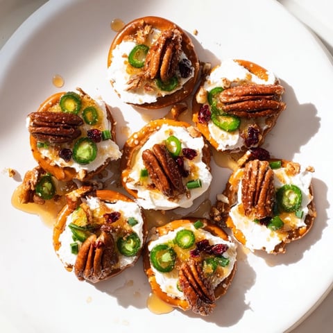 Rocket Fuel New Year's Eve Treats: Sweet and spicy mini bites topped with pecans, perfect for celebrations.