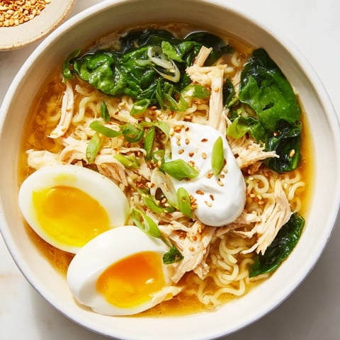 Chicken Ramen with Kewpie Mayo topped with a soft-boiled egg, ready to be enjoyed as a flavorful dinner.