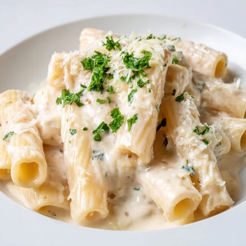 Steaming, creamy Milk Pasta One-Pot, a comforting meal with melted Parmesan and fresh parsley.
