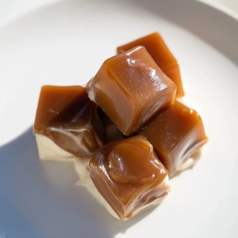 Cubes of homemade coffee jelly dessert swimming in sweet cream, a refreshing treat.