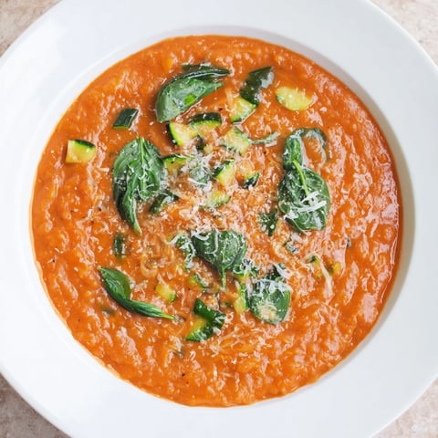 Steaming bowl of Hidden Veggie Tomato Pasta Sauce with fresh basil leaves, ready to be served over pasta.