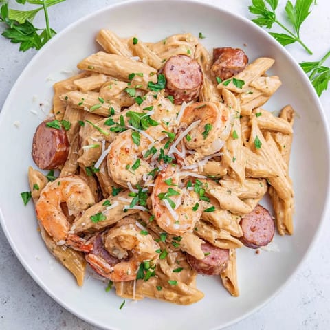 Cajun Sausage Shrimp Alfredo