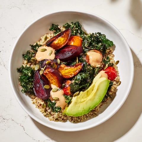 Quinoa Kale Roasted Beet Bowl