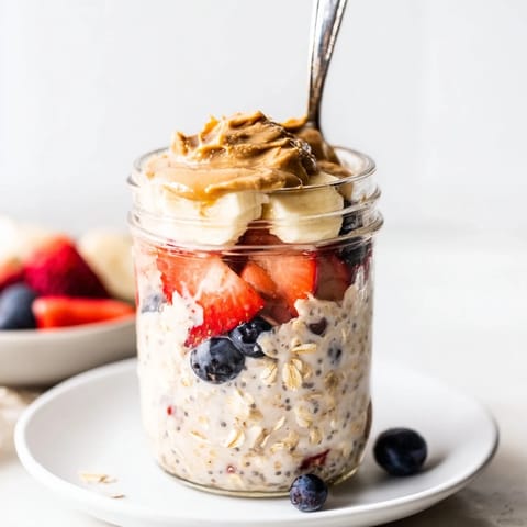 Overnight Oats Fruit Peanut Butter