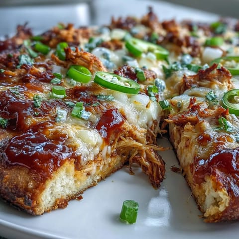 Golden, bubbly cheddar and spicy jalapeños top saucy garlic naan chicken enchilada pizzas, served hot on a baking sheet.