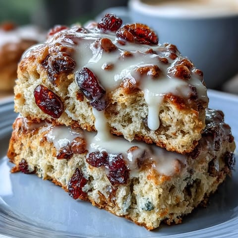 Fluffy, tender scones bursting with juicy cranberries and zesty candied orange, perfect for a cozy Valentine's breakfast or brunch.