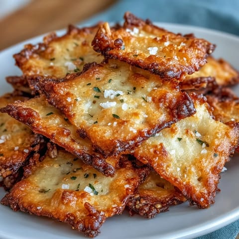 Golden homemade Garlic Parmesan Sourdough Cheez-Its crackers baked to crispy perfection with sharp cheddar and Parmesan.