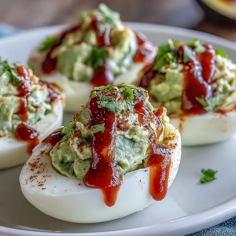 Avocado Deviled Eggs Sriracha