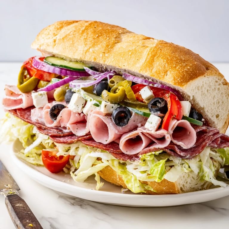 Hearty Flavor Mash-Up Sandwiches bursting with Italian flavors and crispy toppings.