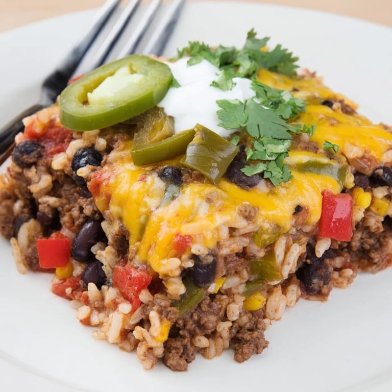 Tex-Mex Beef & Rice Casserole