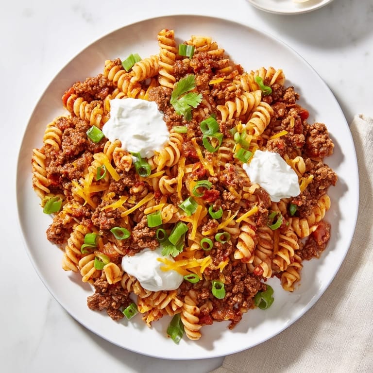 Imagine this flavorful Cheesy Taco Pasta skillet; it's a quick, easy, and family favorite dinner.