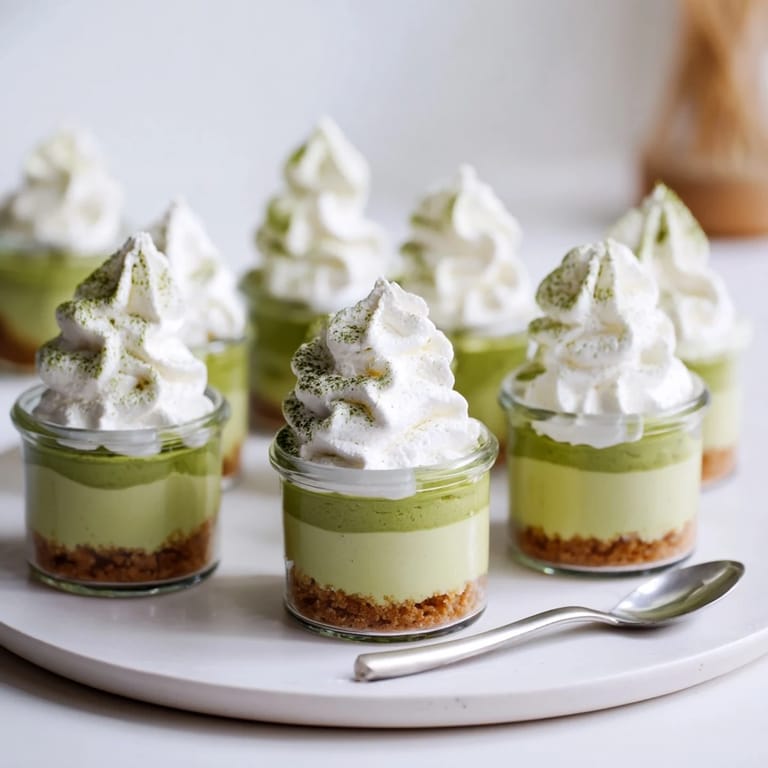 These no-bake matcha swirl cheesecake cups feature a deep green matcha swirl on a cookie crust, so delicious!