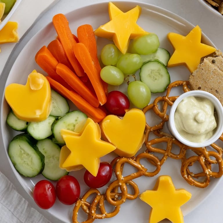 Get ready for the Kids Snack Adventure Map, with vibrant veggies, fruits, and fun cheese cutouts.
