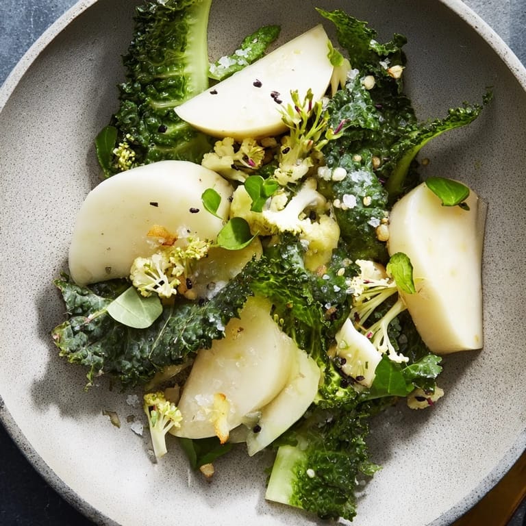 A chilled stone platter presents The Tundra Trek; beautifully arranged, gluten-free, vegetarian delight.