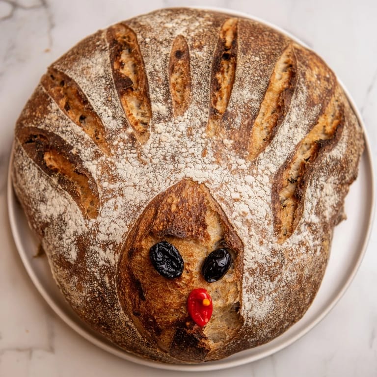 A beautifully baked turkey-shaped sourdough bread, ideal as a showstopping centerpiece for a festive meal.