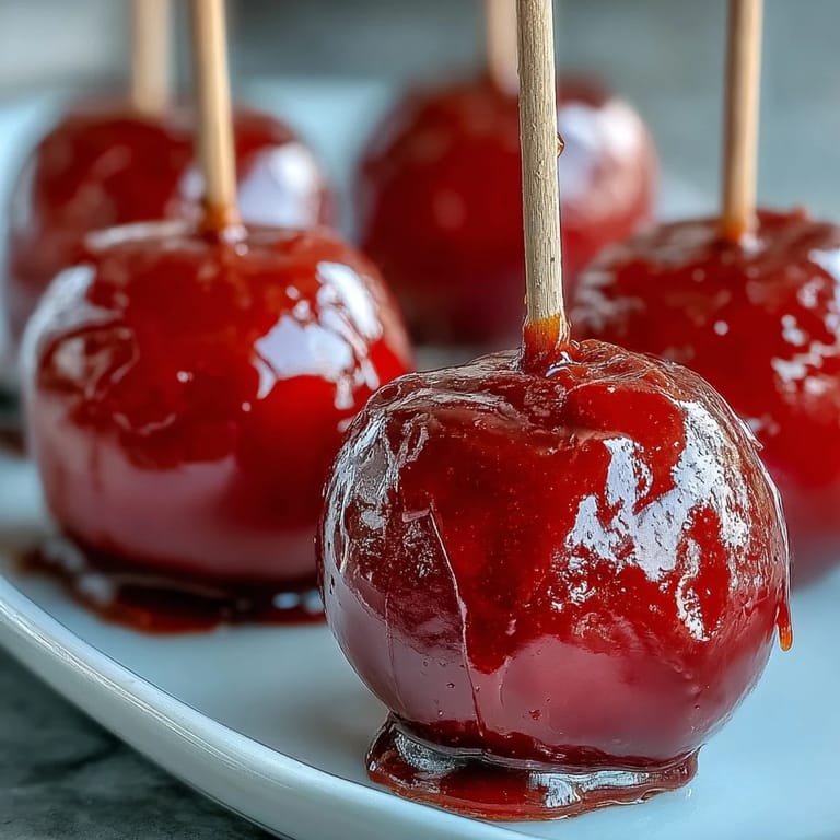 Adorable mini apples dipped in shiny hard candy coating, a fun and colorful treat for all ages.