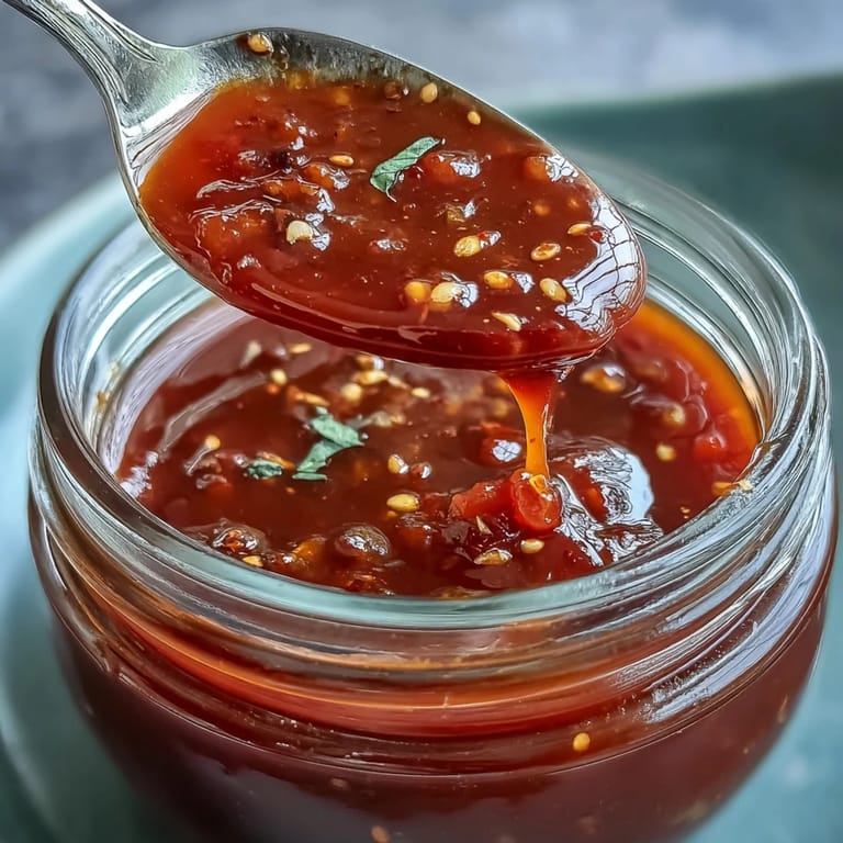 Tangy homemade fermented hot sauce in a glass jar, packed with red chilies and bold, complex flavor.