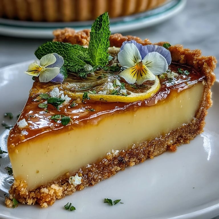 Bright and tangy lemon curd spring tart, beautifully decorated with edible blossoms, perfect for spring celebrations and special occasions.