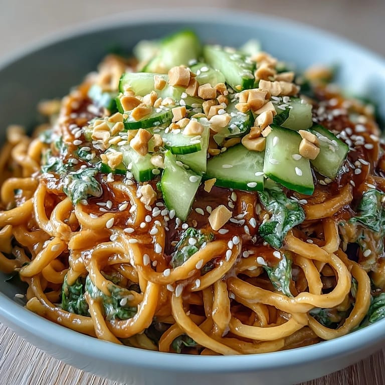 Taste these delicious Cold Peanut Sesame Noodles, a perfect light meal with vibrant toppings.