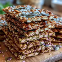Wholesome seed crackers with flax, sunflower, and sesame seeds, golden and crunchy, ready for dipping or cheese boards.
