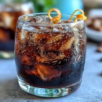 Cold brew coffee tonic with orange zest, a bubbly, citrus-kissed summer refresher.